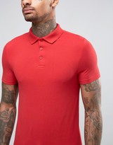 Thumbnail for your product : ASOS 2 Pack Extreme Muscle Pique Polo Shirt In White/Red SAVE