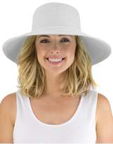 Thumbnail for your product : Jendi Adjustable Woven Wide Brim Hat White