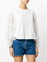 Thumbnail for your product : See by Chloe tiered tulle sleeve top