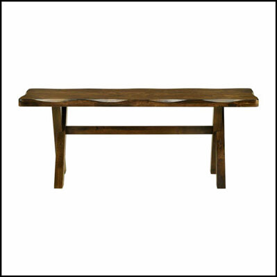 47-inch Wooden Dining Bench with Smooth Contoured Seat and Durable Handcrafted Design for Comfort and Style