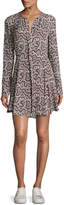 Thumbnail for your product : A.L.C. Randi Long-Sleeve Abstract Silk Mini Dress, Red/Multicolor