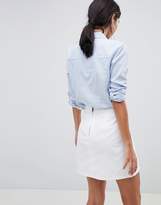 Thumbnail for your product : ASOS Design Denim Mini Skirt In White With Split Detail