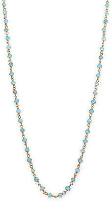 Light Blue Apatite Beaded Chain Necklace/30"
