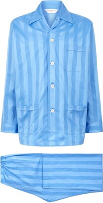 Derek Rose Lingfield Cotton Stripe Pyjama Set