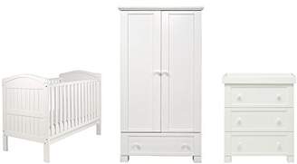 East Coast Nursery Montreal Wardrobe Dresser Country Cot Bed, White
