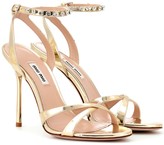 Thumbnail for your product : Miu Miu Embellished patent leather sandals
