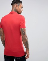 Thumbnail for your product : ASOS 2 Pack Extreme Muscle Pique Polo Shirt In White/Red SAVE