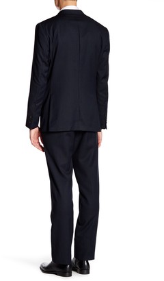 Ted Baker Extra Trim Fit Navy Rope Stripe Two Button Notch Lapel Wool Suit