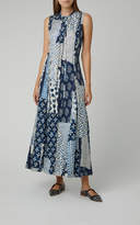 Thumbnail for your product : Oscar de la Renta Patchwork Silk Midi Dress