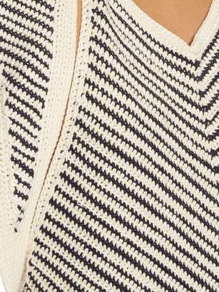 Rosie Assoulin Girl Scout Silk And Cotton Blend Crochet Top - Womens - Navy White