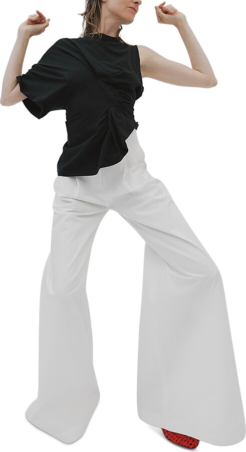 A. w.a. k.e. Mode Asymmetric Ruched Top