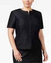 Thumbnail for your product : Tahari ASL Plus Size Short-Sleeve Zip-Up Skirt Suit