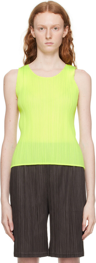 Pleats Please Issey Miyake Yellow Monthly Colors March Tank