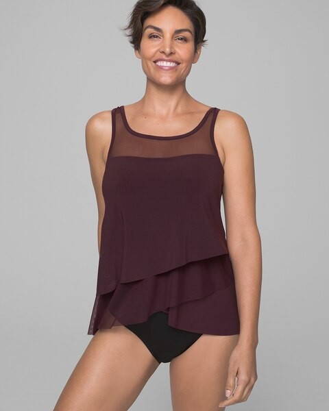 layered tankini swim top