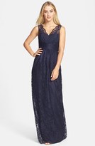 Thumbnail for your product : Amsale Women's Empire Waist Lace Column Gown