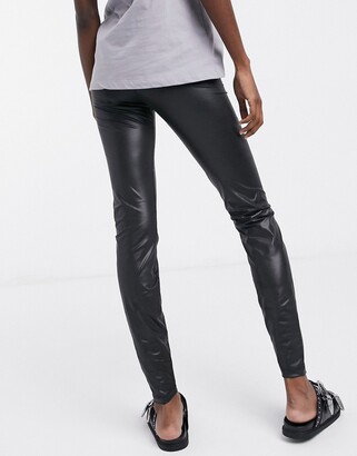 Noisy May leather look leggings in black - ShopStyle
