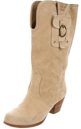 See by Chloe Suede Round-Toe Boots