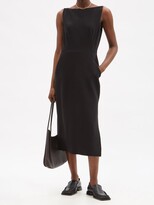 Thumbnail for your product : ANOTHER TOMORROW Boat-neck Wool-blend Dress - Black