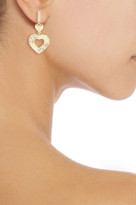 Noir 14-karat Gold-plated Crystal Earrings