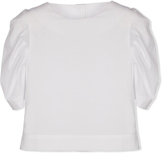 Girls White Puff Sleeve Shirt | Shop the world’s largest collection of ...