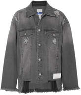 Thumbnail for your product : Sjyp Distressed Denim Jacket - Gray