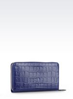 Thumbnail for your product : Giorgio Armani Zip Around Wallet In Croc Print Calfskin