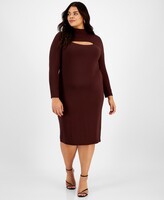 Thumbnail for your product : Bar III Trendy Plus Size Cutout Bodycon Midi Dress, Created for Macy's