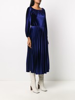 Thumbnail for your product : Valentino Pleated Velvet Midi Dress