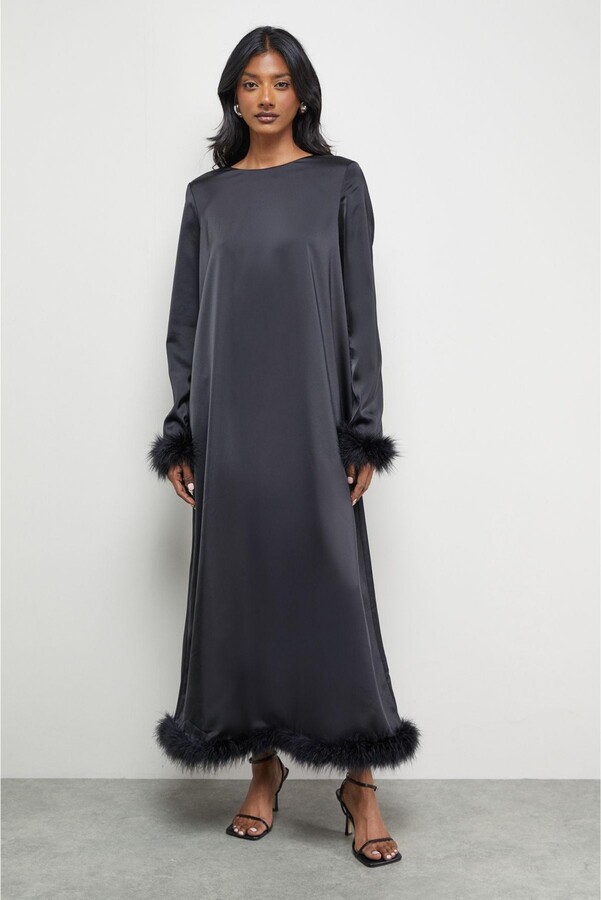 Warehouse Women's Feather Swing Midi Dress