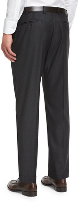 Zanella Parker Flat-Front Super 130s Flannel Trousers