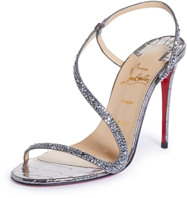 Christian Louboutin Silver Women's Sandals | Shop the world's largest  collection of fashion | ShopStyle