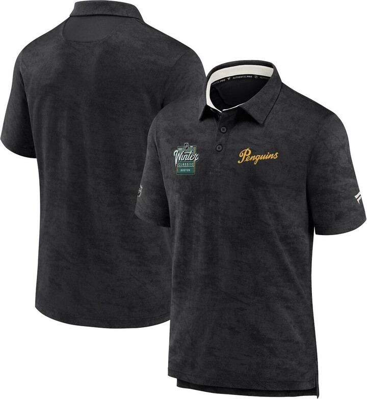 Fanatics Men's Branded Black Pittsburgh Penguins 2023 Nhl Winter Classic Authentic Pro Polo