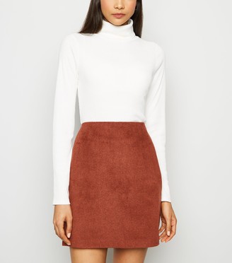 New Look Brushed Zip Mini Skirt