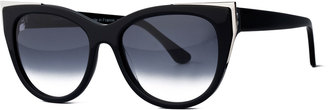 Thierry Lasry Epiphany Capped Cat-Eye Sunglasses, Black/Silver