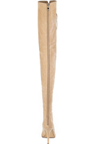 Thumbnail for your product : PeepToe Camel Lace-up Over Knee Suede Boots With Peep-toe