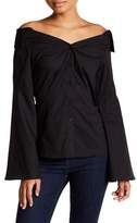 Thumbnail for your product : Romeo & Juliet Couture Off-the-Shoulder Spread Collar Shirt
