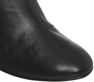 Office Kingdom Block Heel Knee Boots Black Leather