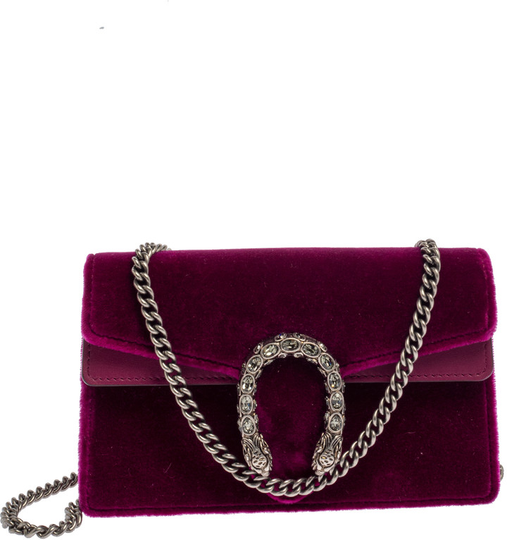 Gucci Purple Velvet and Leather Super Mini Dionysus Crossbody Bag ...