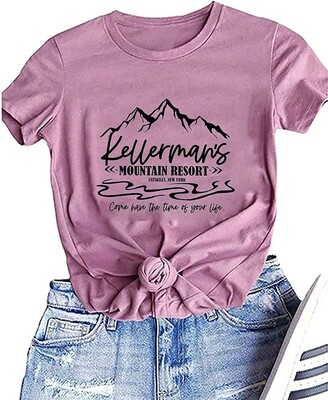 Ykomow Kellerman's Mountain Resort T Shirt Womens Favorite 80's Movie Tees  Shirt (Pink - ShopStyle