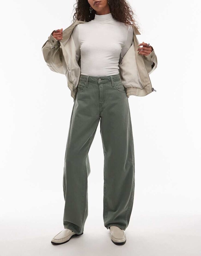 Levi's baggy dad barrel jeans in khaki green