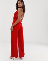 Thumbnail for your product : Scarlet Rocks high neck jersey jumpsuit in red