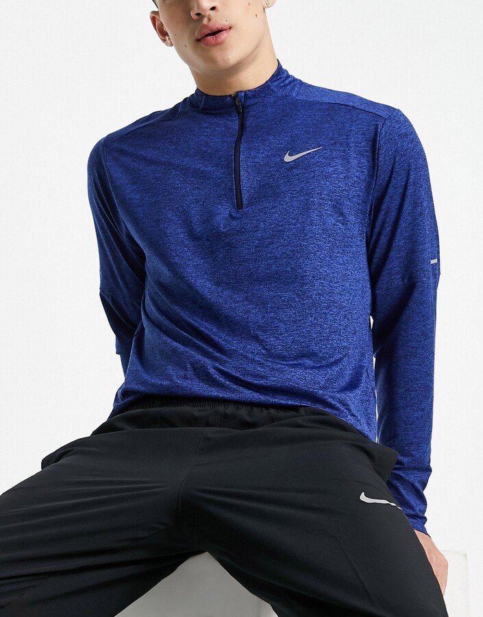 Nike Running Element Dri-FIT half zip long sleeve top in blue - ShopStyle  Activewear Shirts