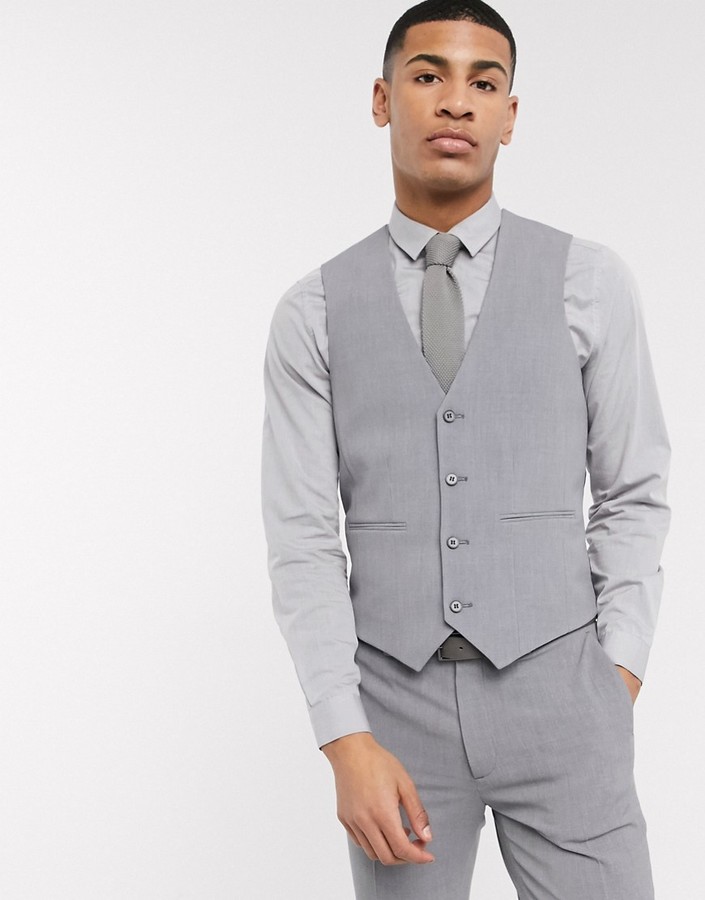 mens grey waistcoat suit