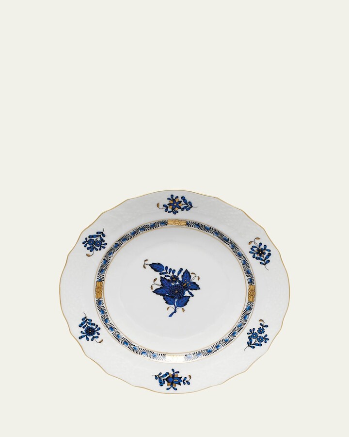 Herend Chinese Bouquet Black Sapphire Salad Plate