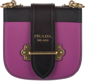 Prada Purple/Black Cahier Leather Crossbody Bag