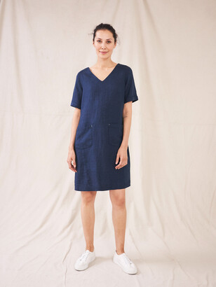 navy linen dress uk