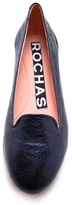 Thumbnail for your product : Rochas Crinkled Metallic Smoking Flats