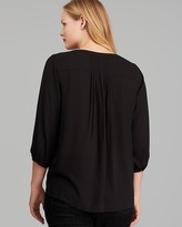Thumbnail for your product : NYDJ Plus Three Quarter Sleeve Pleated Back Blouse