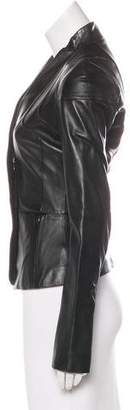 Emporio Armani Leather Zip-Up Jacket