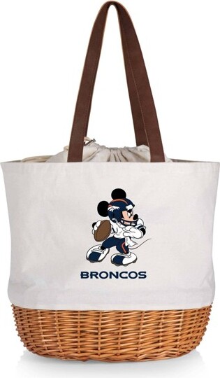 NFLDenverBroncosMickeyMouseCoronadoCanvasandWillowBasketTote-BeigeCanvas